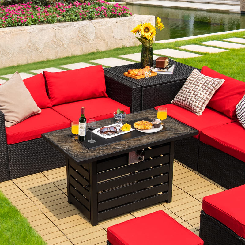Rectangular Gas Fire Table w/ 50,000 BTU Heat Output
