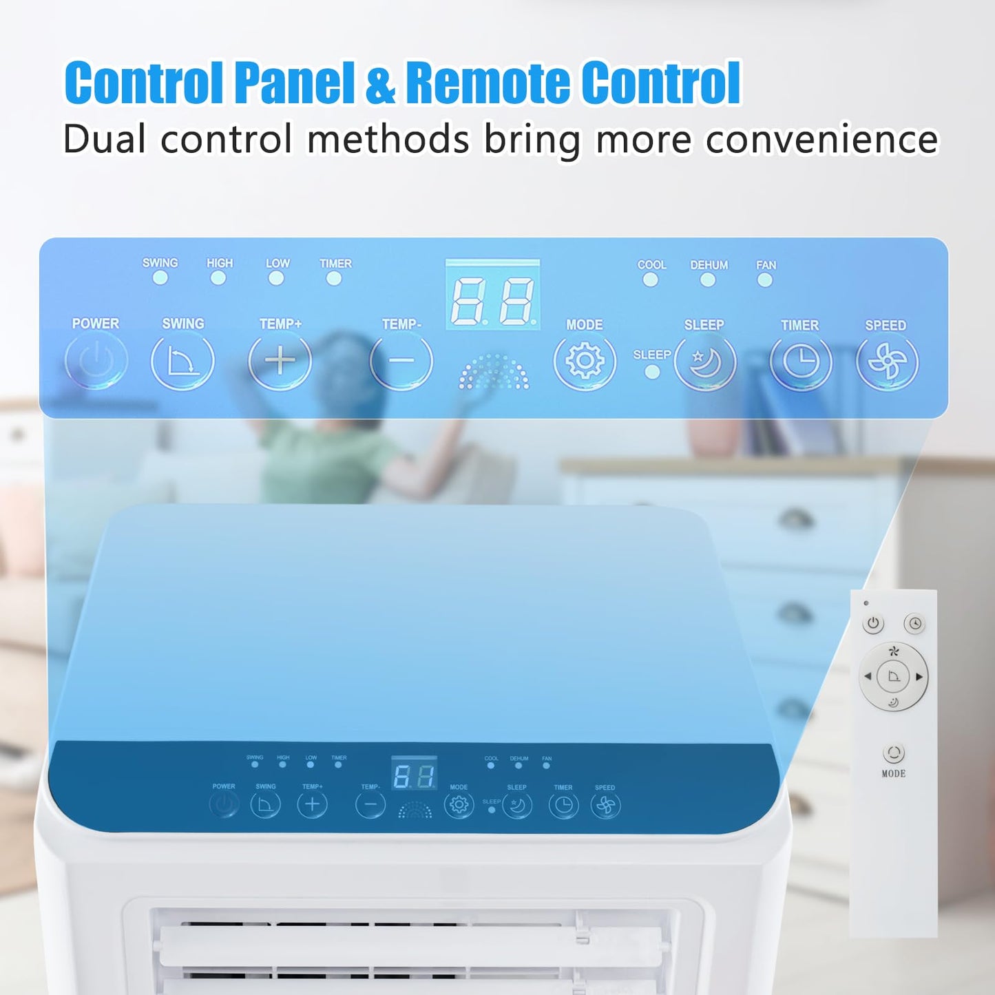 ARLIME Portable Air Conditioner, 3 -in-1 Air Cooler, Dehumidifier & Fan w/LED Display