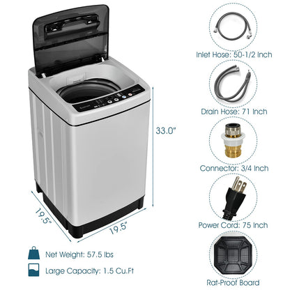 ARLIME 2 in 1 Compact Mini Laundry Machine Full-Automatic Washing Machinem, 1.5 Cu.Ft
