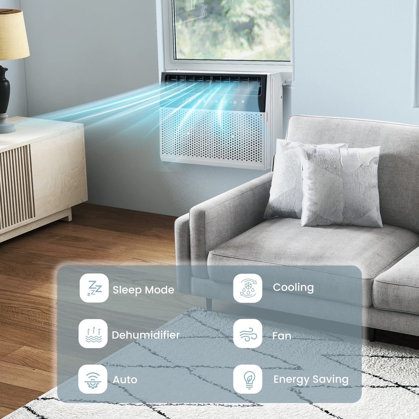 Window Air Conditioners, 10000 BTU U-Shaped 3-In-1 Window AC Units with Energy Saver Modes