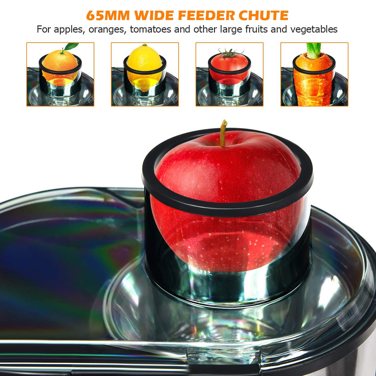 Juicer Machines with 2.5inch Wide Mouth, 400W Masticating Juicer Extractor