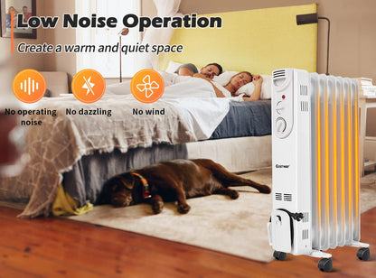 ARLIME Electric 1500W Oil Filled Radiator Heater, Portable Radiant Space Heater