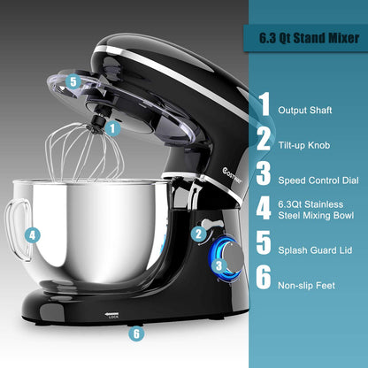 660W Electric Kitchen Food Mixer with 6 Speed Control