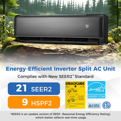 ARLIME 18000 BTU Wifi Enabled Mini Split Air Conditioner, 21 SEER2 208-230V Ductless Inverter AC