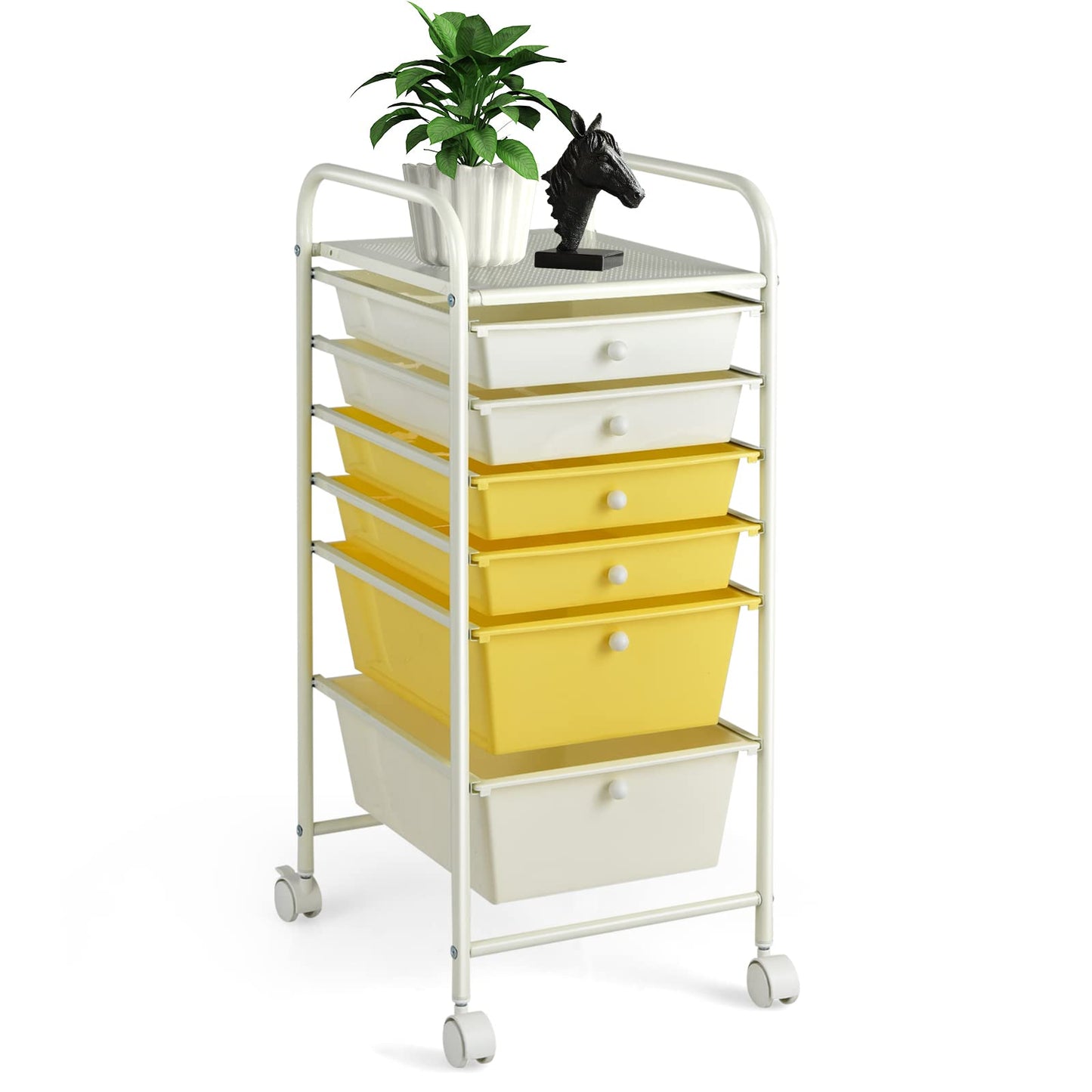 6-Drawer Rolling Storage Cart Multifunctional Art Craft Tools Organizer on Wheels