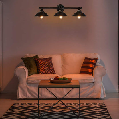 Vanity Light, 3 Light Wall Sconce, Industrial Metal Wall Mount Lamp, Rustic Indoor Wall Lamp Light Shade