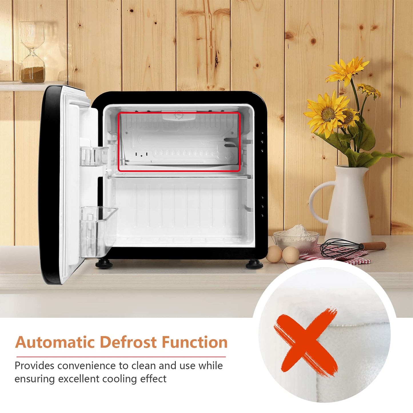 1.6 cu ft. Single Door Small Fridge with Adjustable Temperature 32℉ to 50℉