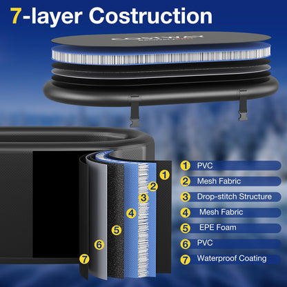 129 Gal Oval Ice Bath Tub w/Cover Portable Outdoor Ice Bath Tub w/Backpack
