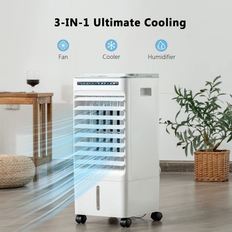 ARLIME 3-IN-1 Evaporative Coolers, Portable Swamp Cooler with Remote for Room/Office