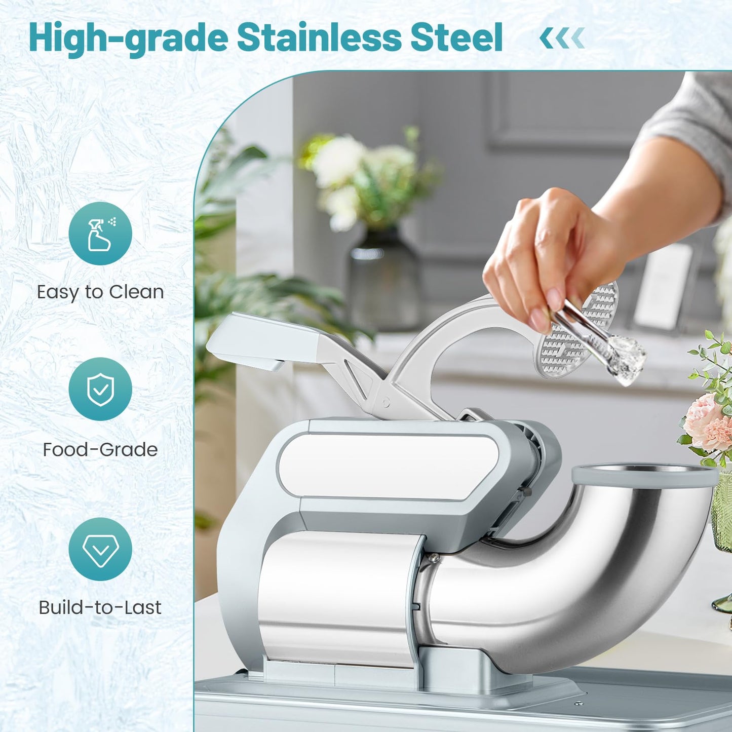 ARLIME Shaved Ice Machine Commercial, 660 LBS/H 300W Electric Ice Crusher