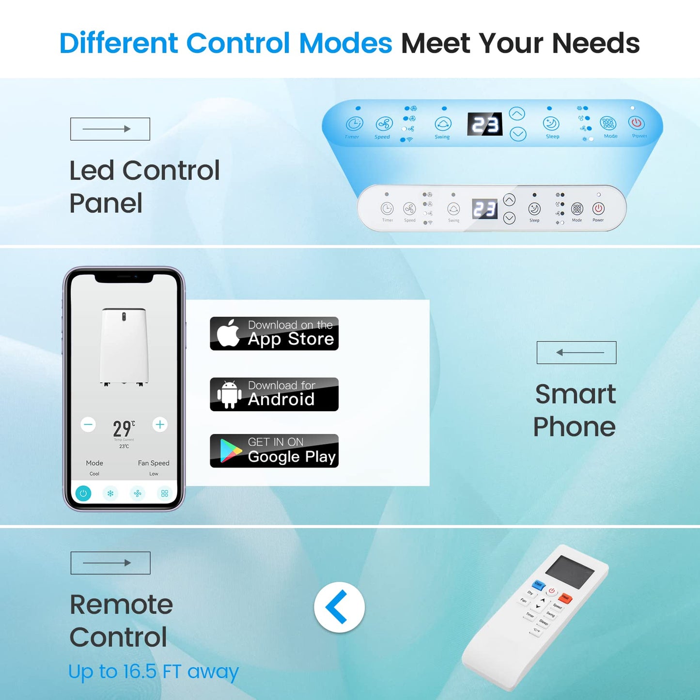 12000 BTU Portable Air Conditioner and Heater, 4-in-1 AC Unit with Dehumidifier, Heat, Cool, Fan