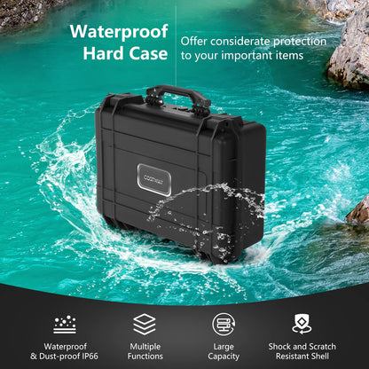 Waterproof Hard Case 22-Inch Multi-Purpose Small Camera Dry Box with DIY Customizable Foam Insert