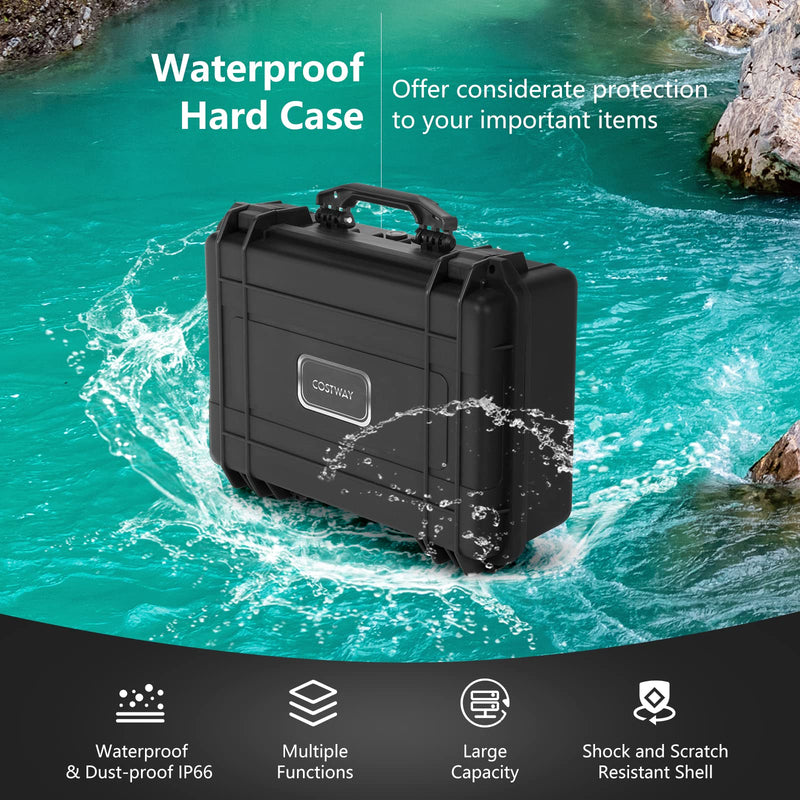 Waterproof Hard Case 22-Inch Multi-Purpose Small Camera Dry Box with DIY Customizable Foam Insert