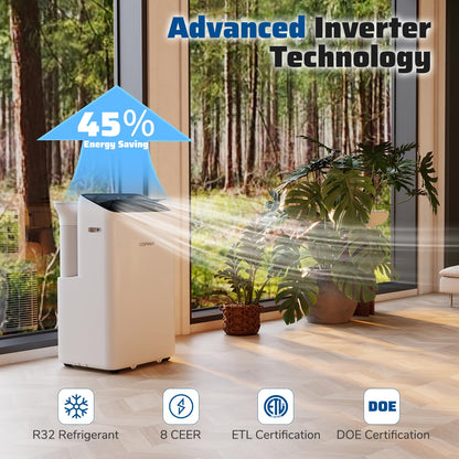 14000 BTU Inverter Portable Air Conditioner 3 in 1 Wifi Enabled AC Unit