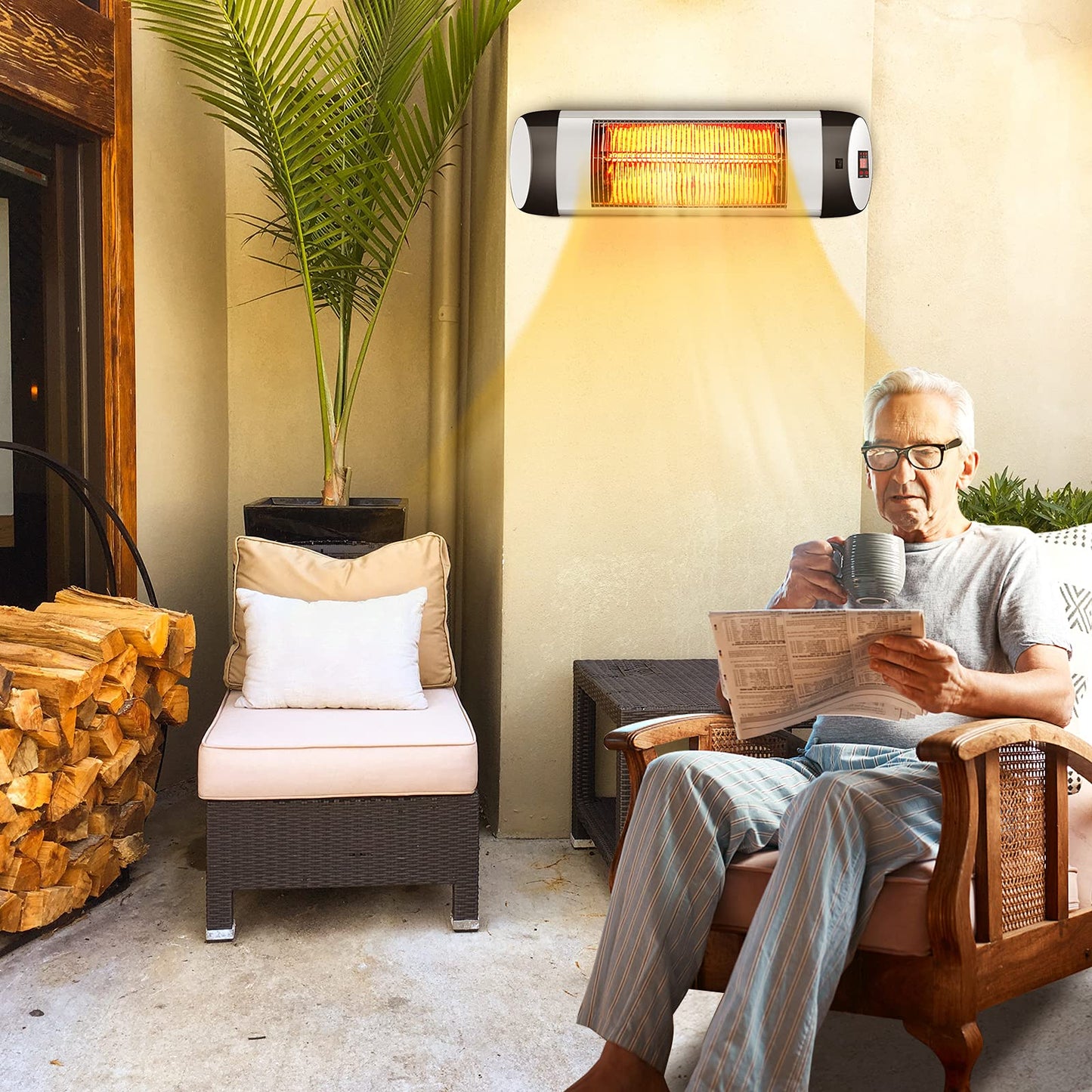 Wall-Mounted Patio Heater Remote Control for Outdoor Home Backyard