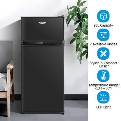 ARLIME Compact Refrigerator, 3.4 Cu. Ft. Classic Fridge with Adjustable Removable Glass Shelves