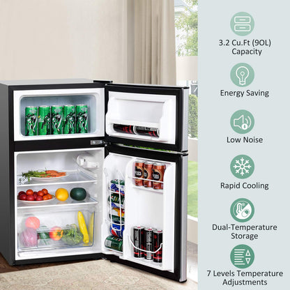 ARLIME Mini Fridge with Freezer, 3.2 Cu. Ft, Compact Refrigerator
