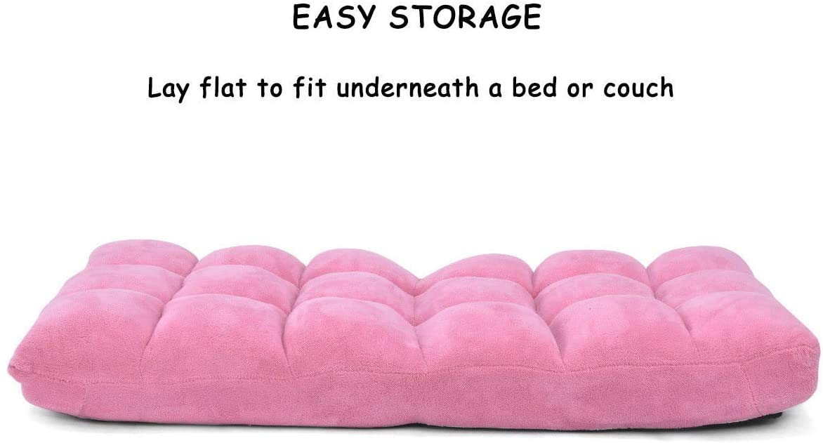 14-Position Floor Sofa, Folding Gaming Sofa Chair, Angle Adjustable Sleeper Bed, Couch Recliner