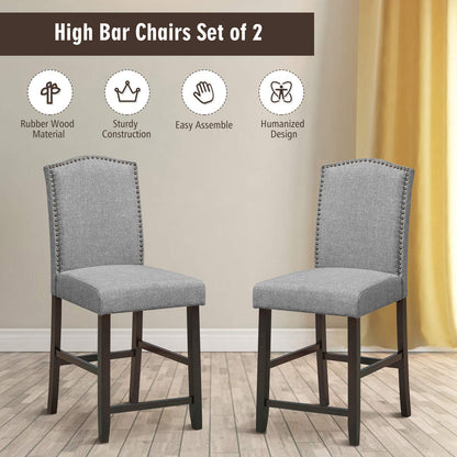 Bar Stools Set of 2 25'' Upholstered Counter Height Bar Stools