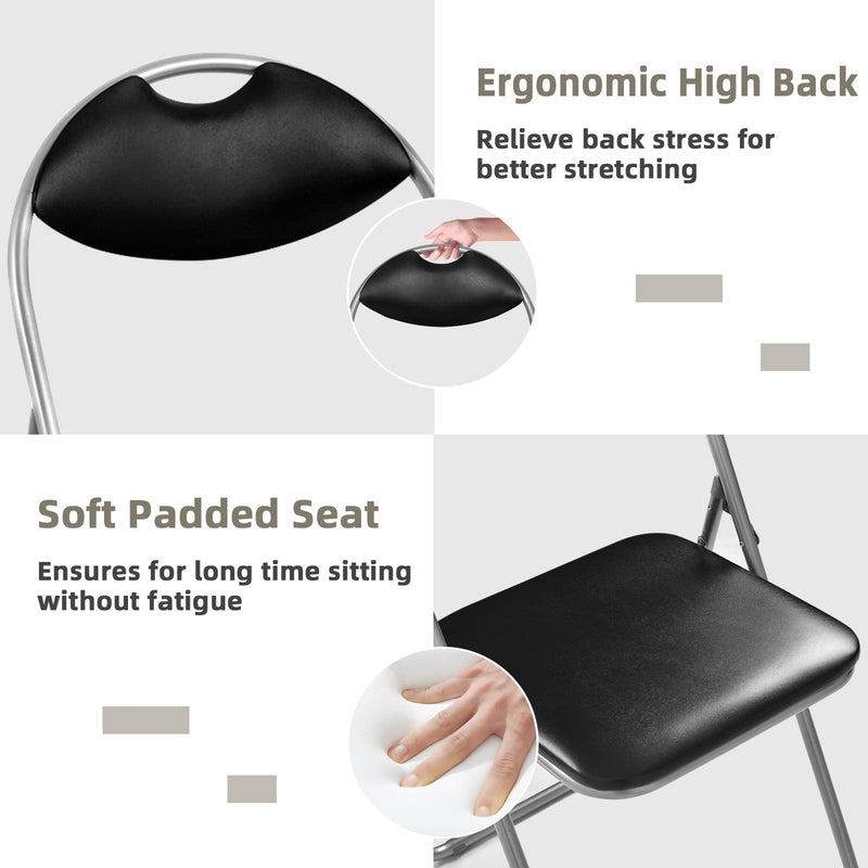 ARLIME Folding Chairs Set of 6, Foldable Chairs w/Handle Hole