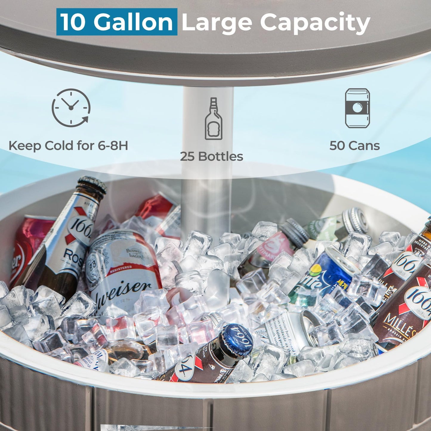 10 Gallon Cooler with Height Adjustable Tabletop