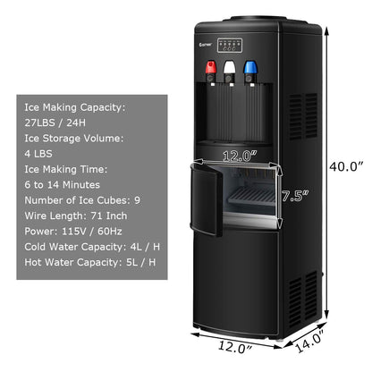 2 in 1 Water Cooler Dispenser with Built in Ice Maker
