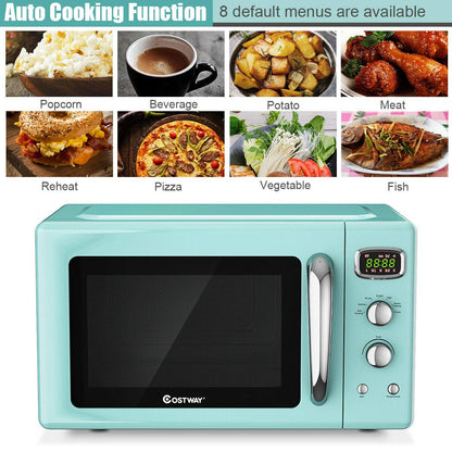 Retro Countertop Microwave Oven, 0.9Cu.ft, 900W Microwave Oven, with 5 Micro Power