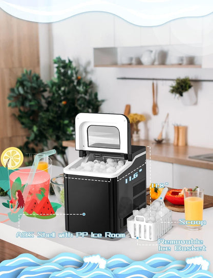 ARLIME Portable Ice Maker Machine for Countertop, Bullet Ice Cubes Ready in 8 Mins, 26LBS/24H
