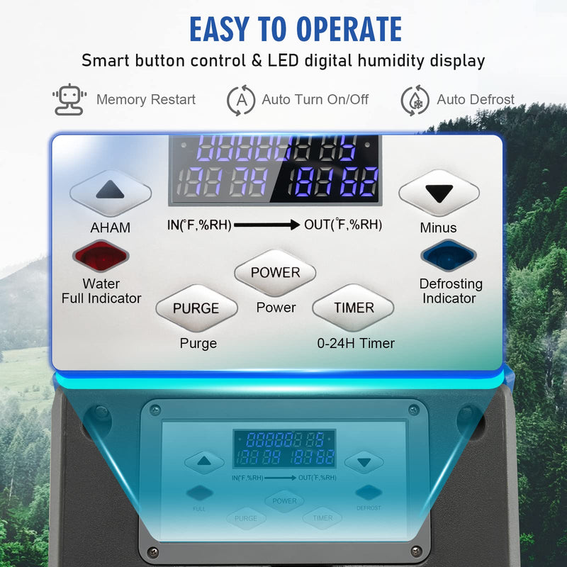180 PPD Commercial Dehumidifier, Industrial Dehumidifier with 24.6ft Drain Hose, Pump, Auto Defrost & Memory Starting
