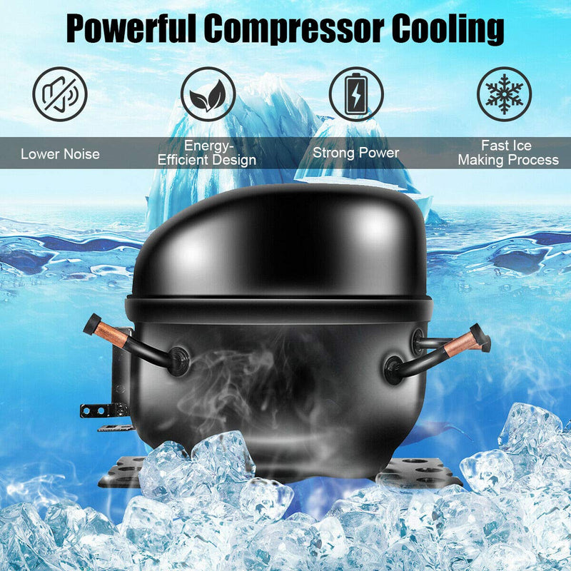 Ice Maker Countertop, 48LBS/24H Automatic Ice Stainless Steel Machine with Self-Cleaning Function