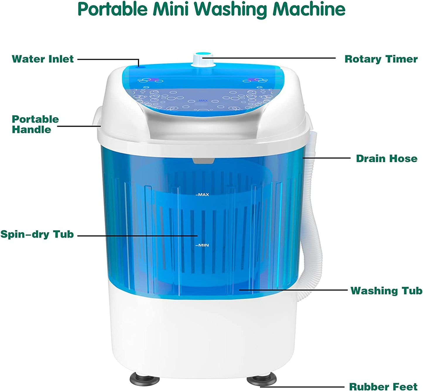 Mini Washer and Dryer Combo w/ 5.5lbs Washing Capacity - Arlime