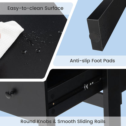 Writing Desk with USB Charging Ports & Power Outlets 48" Computer Desk with Drawers & 5-Cubby Hutch