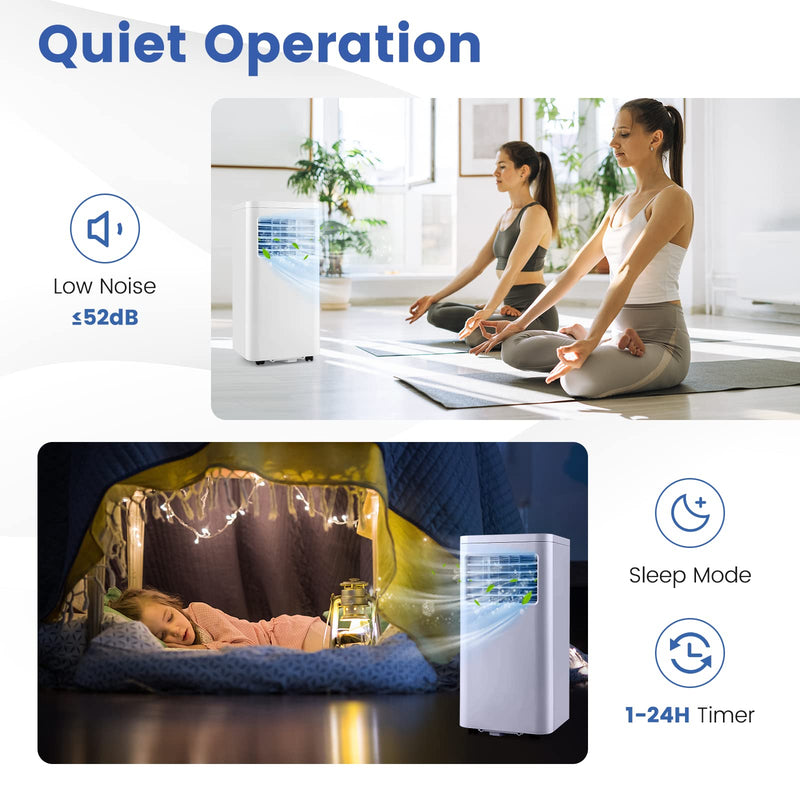 ARLIME Portable Air Conditioners, 8000 BTU AC Unit Fan & Dehumidifier w/Remote Control, 1-24H Timer & 2 Fan Speeds