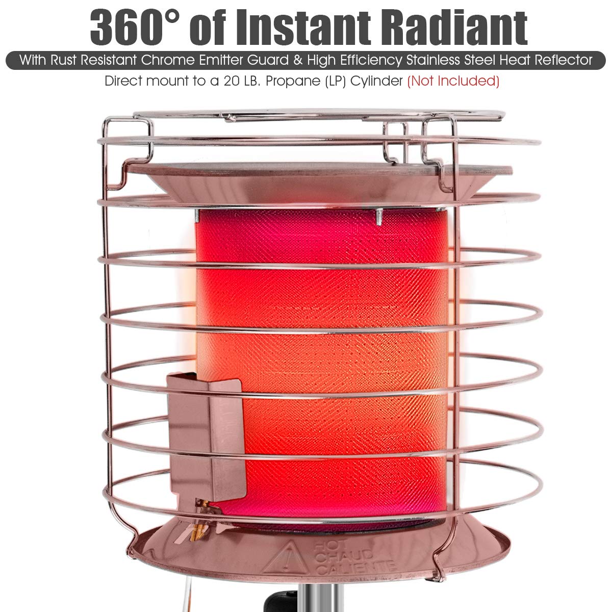 ARLIME 42,000 BTU Propane Tank Top Heater with Adjustable Heat Settings