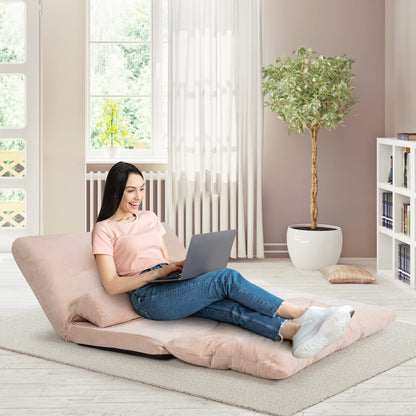 Convertible Floor Sofa Couch with 2 Waist Pillows for Reading Playing Gaming