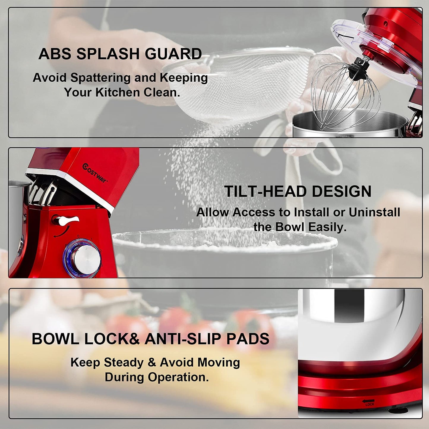 [侵权下架]ARLIME Professional Stand Mixer, 7.5QT 660W Tilt-Head Food Mixer