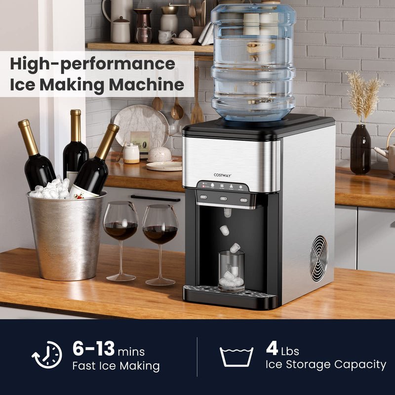 3 in 1 Portable Hot Cold Dispenser with 48LBS/24H Ice Machine