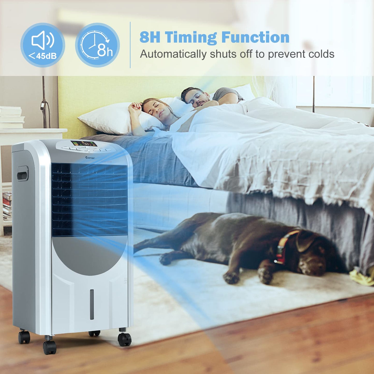 ARLIME 4-IN-1 Evaporative Air Cooler, Heater and Humidifier Combo, 3 Wind Speeds, 4 Modes, 8H Timer