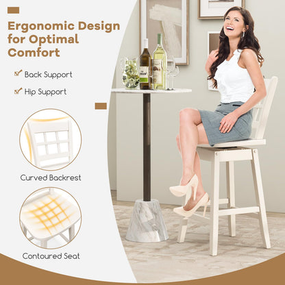 24.5 Inch Counter Height Bar Chairs w/Hollow Backrest & Contoured Seat