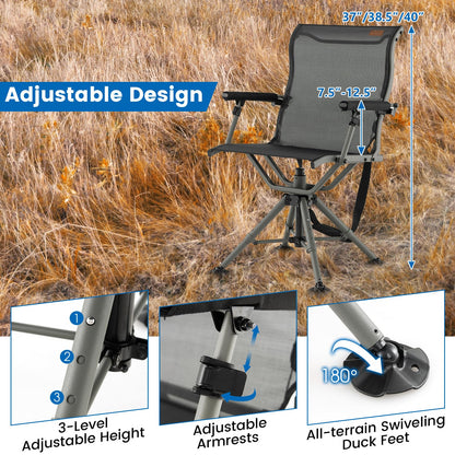 Folding Hunting Chair 360° Silent Swivel Hunting Blind Chair