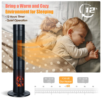 Ceramic Heater 1500W Electric Space Heater with Remote Control