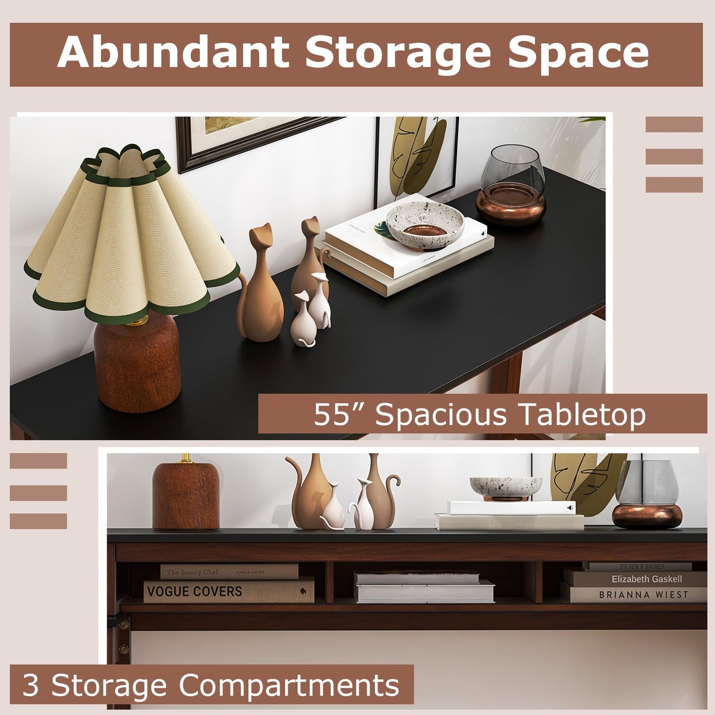 Bar Table with Charging Station 36” Counter Height Table