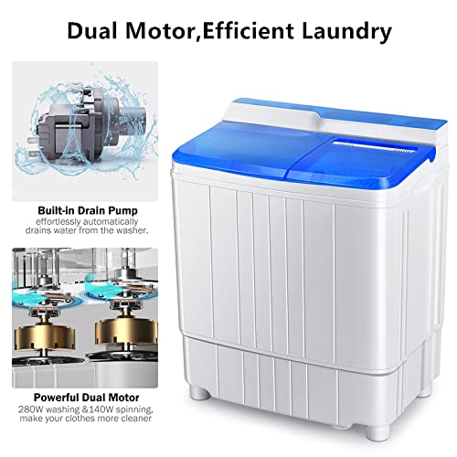 ARLIME Portable Twin Tub Washing Machine Wash & Spin Cycle Dryer