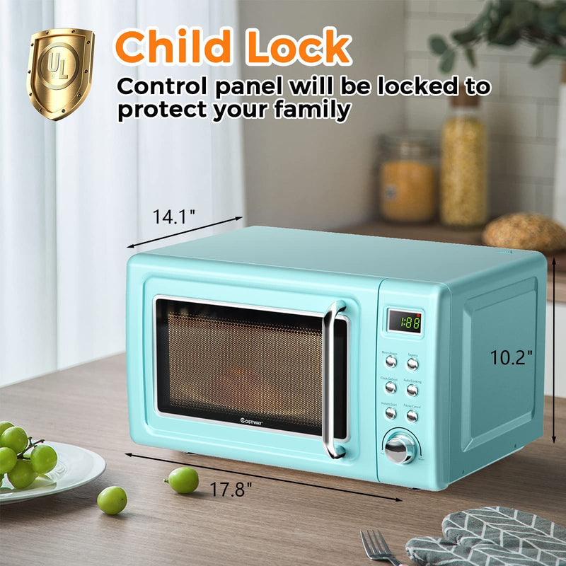 ARLIME Small Microwave, 0.7Cu.ft 700 Watt Countertop Microwave with 5 Micro Power Defrost & Auto Cooking Function