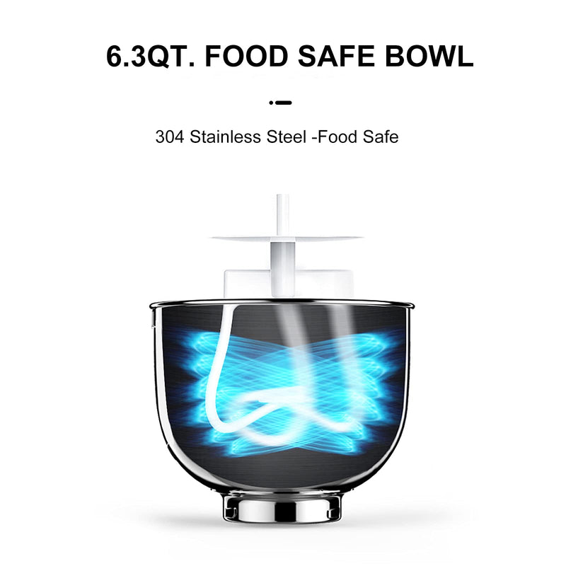 ARLIME Stand Mixer, 660W 6-Speed Tilt-Head Food Stand Mixers with 6.5 Qt. Stainless Steel Bowl