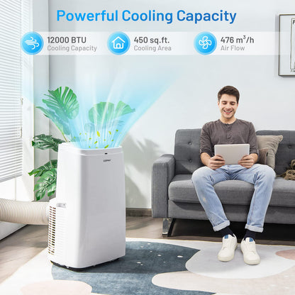 ARLIME Portable AC Air Conditioner 9000 BTU/ 12000BTU, AC Units for Rooms 3-in-1 with Fan & Dehumidifier