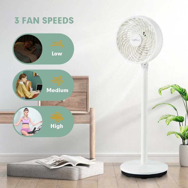 Standing Pedestal Fan with Remote for Bedroom, Living Room Home Office