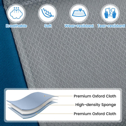 Oversized Folding Rocking Camping Chair Padded Portable Outdoor Rocker with Side Pocket and Hard Armrests for Patio