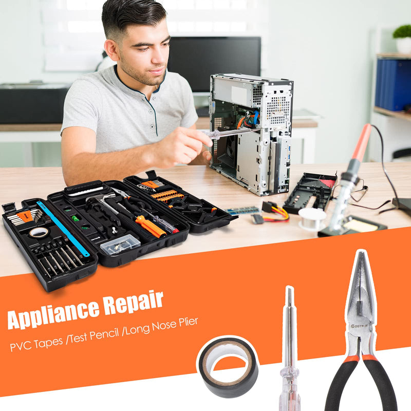 95-Pieces Household Tool Kit General Mechanics Tools with Hammer Plier Screwdriver Set