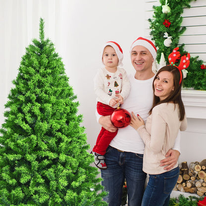 6.5Ft Artificial Christmas Tree Realistic Snow Flocked Hinged Pine Tree with Solid Metal Stand